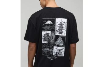 Man Black Oversized Back Print T-Shirt