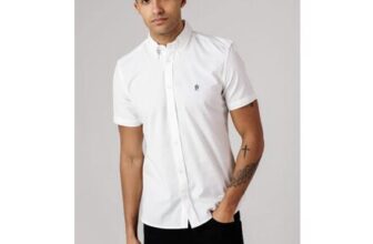 Man French Connection Cotton Short Sleeve Oxford Shirt