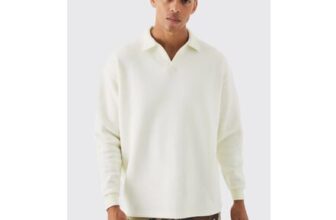 Man Oversized Revere Neck Rugby Polo