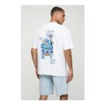 Man White Oversized Extended Neck Disney Toy Story License T-Shirt