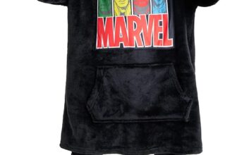 Marvel Oversized Hoodie Blanket for Kids, Black Panther Avengers Gifts for Boys