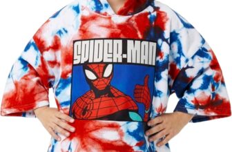 Marvel Spiderman Bath Towel with Hood for Kids Teenagers Absorbent Changing Robe Poncho Towel for Swimming Bath Shower Beach Towel Holiday Essentials (Multi Spiderman, 10-13 Years)