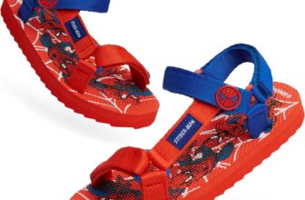 Marvel Spiderman Sandals Boys Comfy Easy Fasten Summer Shoes with Adjustable Straps Holiday Essentials Open Toe Beach Shoes