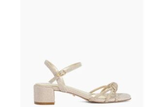 Marvelousness – Gold mid Height Block Heel Sandals