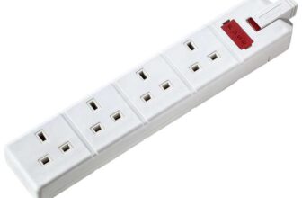 Masterplug Els134W-01 Four Socket Trailing Socket With Power Indicator, Without Plug And Cable, 13 Amp, White