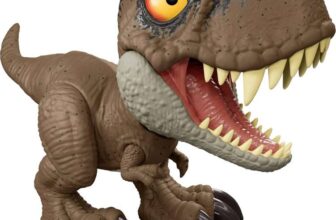 Mattel Jurassic World Roar Command Tyrannosaurus Rex Dinosaur Figure Toy, Record and Play Dino Speak T-Rex