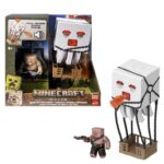 Mattel Minecraft Action Figure Set, Blast Attack Ghast with Lights, Sounds, Launcher & Projectile, JFB69