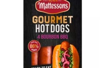 Mattessons 4 Gourmet Hot Dogs Bourbon BBQ 280g