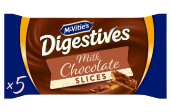 McVities Digestives Milk Chocolate Slices, 5 Slices, 124 g (Pack of 1)