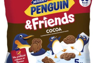 McVities Mini Penguin & Friends Biscuits, Multipack (1 Pack of 5 Minibags) – S&S 95p