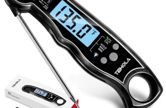 Meat Thermometer, Instant Read Food Thermometer Waterproof Ultra Fast Digital Cooking Thermometer with Large LCD Backlight Calibration for Candy Grill BBQ Baking Water Milk Smoker Oil Liquids