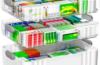 Medicine Storage Box, 3 Layer Medicine Box, Medication Storage Box with Portable Handle, 13.43 8.66 9.65in Medicine Storage for Home,School, Outdoor, Office, Travel (Grey)