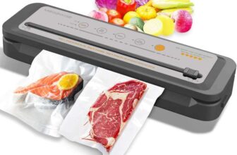 MegaWise Powerful Compact Vacuum One-Touch Automatic Food Sealer 10 bags – Grey