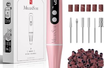 MelodySusie PC90G Rechargeable Nail Drill 20000RPM, Portable Electric Nail File for Manicure & Pedicure, Cordless Efiles for Acrylic Nails Lightweight Nail Care Tool for Home & Salon (Pink)