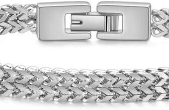 Mens Bracelet Stainless Steel: Double Franco Chain Wrist Bracelets with Stainless Steel Closure, Black Silver Gold Link Bracelets for Men Women