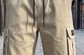Mens Cargo Pants with Elastic Waist (Beige size L only) via Amazon Haul