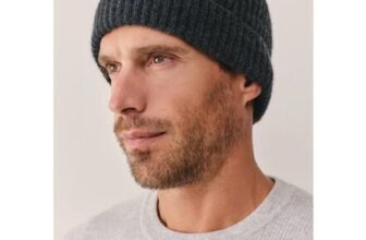 Mens Cashmere Ribbed Hat