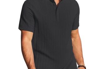 Mens Casual Short Sleeve Henley Shirt