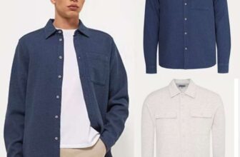 Mens Dark Blue Waffle Shacket S – 4XL / Light Grey Pique Textured Pocket Co-ord Shacket – Free C&C