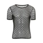Mens Mesh T-Shirt See-through Crop Top Quick-Dry Party Wear