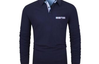 Mens Premium Long Sleeve Polo Shirt Casual Cotton T-Shirt with Real Pocket