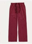 Mens Red Heart Stripe Textured Cotton Pyjama Bottoms Sizes XS-4XL Free C&C