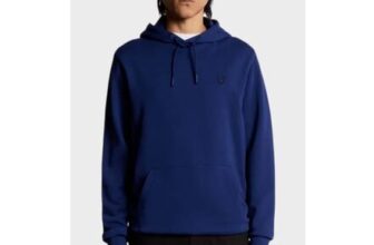 Mens Royal Blue Lyle & Scott Tonal Badge Hoodie