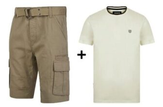 Mens Shorts, Belt Tshirt for £19.99 with Code (Choose from 80 Styles)