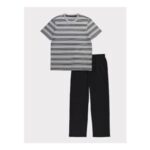 Mens Striped Short Sleeve Pyjamas – (Only 3XL 4XL Left) – Free CC