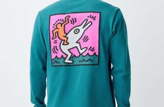 Mens Teal Blue Keith Haring Rugby Shirt ( S- 3XL ) Free C&C