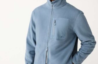 Mens Utility Style Polar Fleece Full Zip Jacket, Steel Blue – Sizes XS – XXL – Free Click & Collect