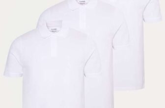 Mens White Short Sleeve Regular Fit Polo Tops 3 Pack Size XXL – XXXXL. Free C&C
