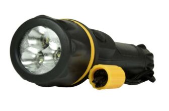 Mercury Heavy Duty LED Rubber Torch Durable Handheld Torch -Wide-Angle LEDs, Ideal for Camping, Outdoor, Work and Emergencies 2 AA Batteries