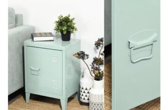 Metal Storage Cabinet Adjustable Shelf Compact Locker-Style Side Table