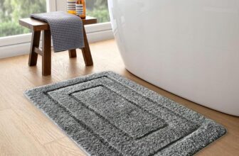 Microfibre Bath Mat for Bathroom, 40x60cm Non Slip Bath Mat, Machine Washable Quick Dry Floor Mats, High Density Soft Microfiber and Water Absorbent Bathroom Rug for Bath, Toilet, Kitchen Grey