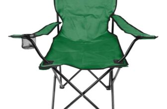 Milestone Camping Folding Camping Chair with Cup Holder & Storage Bag/ Travel Chair/Folds Flat to Store / H80 x W83 x D50cm / 3 Colours
