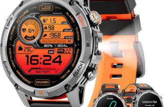 Military Smartwatch for Men Answer/Make Calls, 1.46 HD GPS Fitness Tracker with LED Flashlight, Heart Rate Sleep Monitor, IP68 Waterproof Smart Watch Compatible with iOS Android (Black)