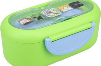 Minecraft Bento Box – Officially Licensed Lunch Box with Divider, Fork & Spoon Set, Dishwasher & Microwave Safe, Perfect for School or Picnics Paladone