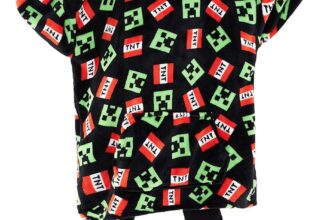 Minecraft Fleece Hoodie Blanket for Kids and Teenagers One Size Kids Fleece Poncho with Sherpa-Lined Hood Gifts for Gamers