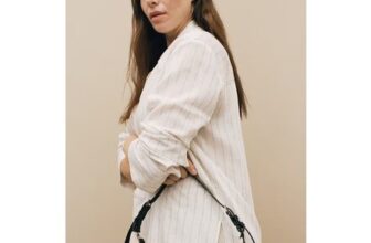 Mini Oval Linen-Blend Shoulder Bag