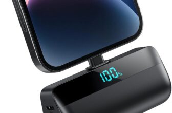 Mini Power Bank 5200mAh for iPhone,2025 Upgraded PD 20W Fast Charging Portable Charger,Small LCD Display Battery External Pack Compatible with 14/14 Plus Pro Max /13/13 Pro Max/12/11/XR/X/8/7-Black