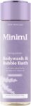 Miniml Natural Body Wash & Bubble Bath – Calming Lavender 400ml, 99.6% Natural, Vegan & Cruelty-Free