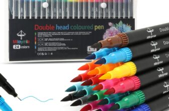 Mitoymia 24 Dual Tip Colouring pens,Colouring Books for Felt Tips for Adults and kids or children, coloured drawing brush pens art pens Set markers