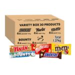 Mixed Chocolate Bars Bulk Box 30 Pieces (1.37kg) M&Ms, Snickers, Twix, Bounty & Maltesers