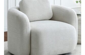 Molly Natural Soft Chenille Swivel Armchair