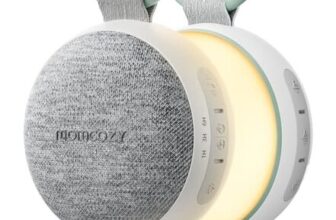 Momcozy Portable Baby Sound Machine with Night Light, 20 Sounds