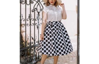 Monochrome Polka Dot Swing Skirt