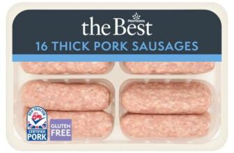 Morrisons The Best 16 Thick Pork Sausages 1kg