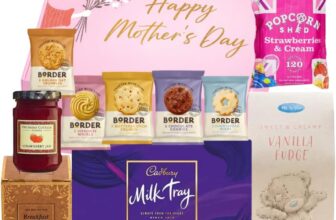 Mothers Day Tea & Treats Gift Hamper Tea, Chocolates, Assorted Biscuits, Popcorn, Fudge in Luxury Gift Box Mothers Day Gift for Her, Girlfriend, Grandma, Wife