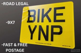 Motorcycle Number Plate Road Legal Bike Reg Plate, DVLA Compliant 9×7 – with code by YNP_Your Number Plates